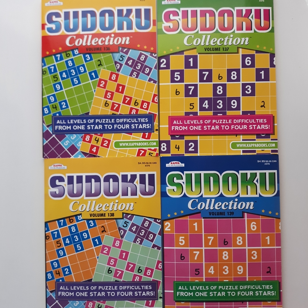 Kappa Sudoku Collection Puzzle Books Magazine size -Vol 136, 137, 138, 139
